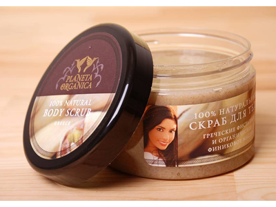 ŘECKO – 100% přírodní tělový peeling – s olejem z řeckých fíků a pistáciovou drtí   450ml